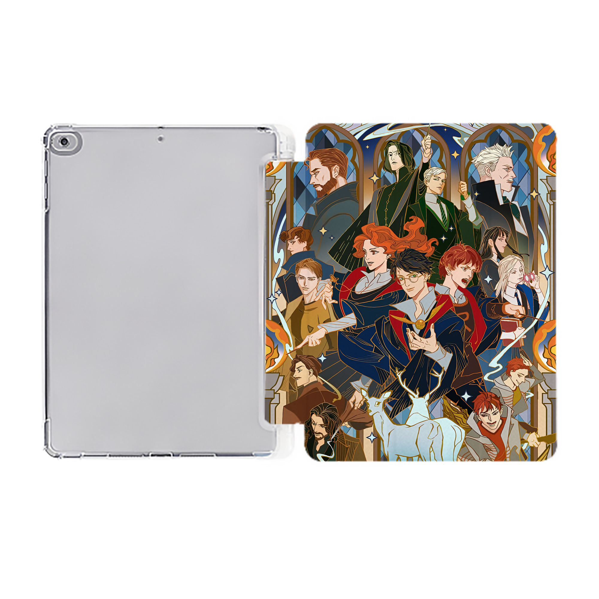 （画像用） Harry Potter ハリー・ポッターシリーズ IPad ケース ペン収納付き 三つ折りスタンド PUレザー×シリコン 対応機種9.5/10.5/10.9インチ